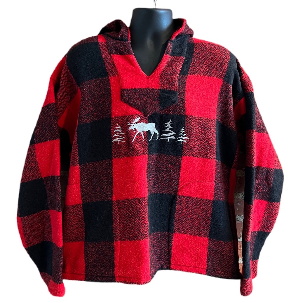 Vtg Earth Ragz  Pullover Hoodie Christmas Tree Mens Sz M